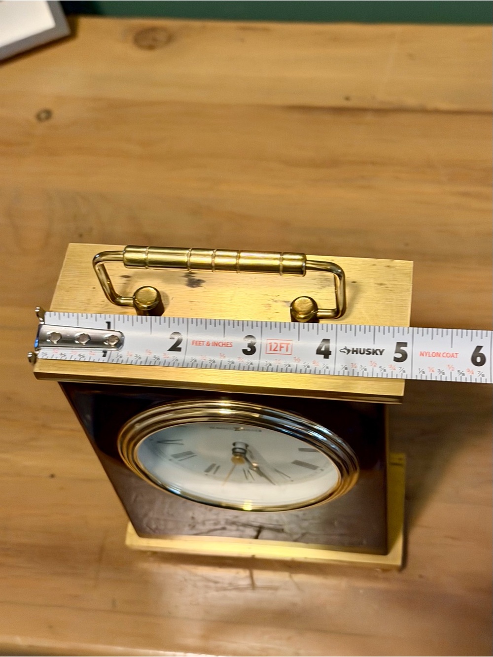 Howard Miller Rosewood Brass Tabletop Clock Vintage Style - Picture 10 of 11